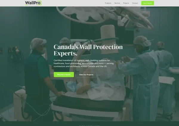 WallPro Systems website screenshot